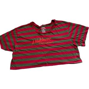 Striped Crop Top - Red and Green